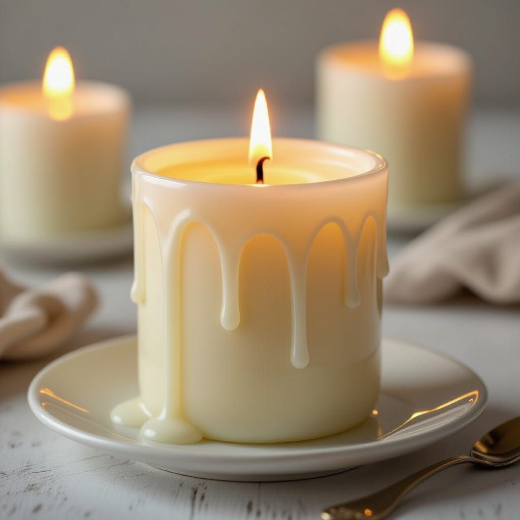 Melting Candle Glow and Wax Drips