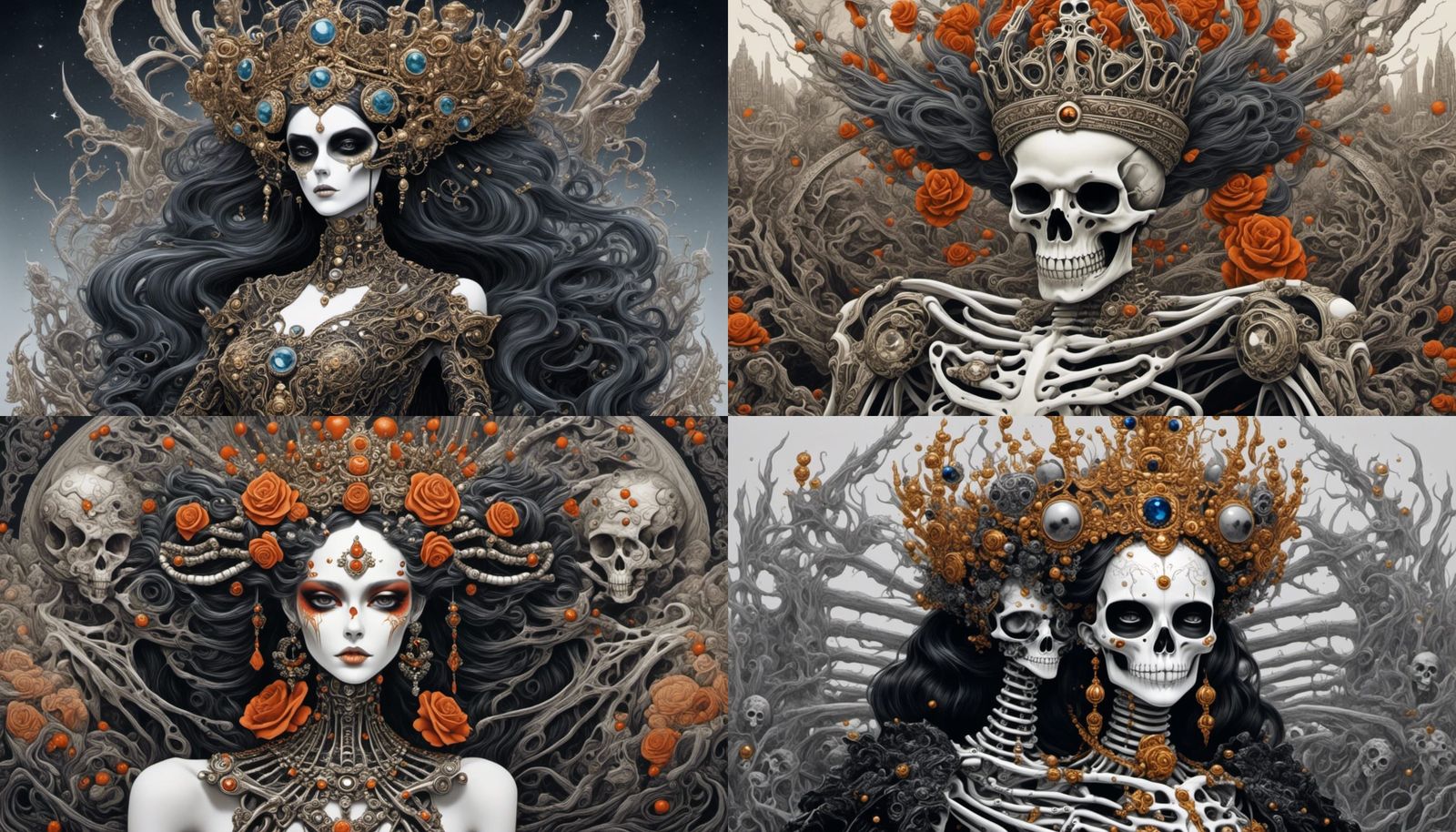 Realistic Skeleton Queen with Jeweled Crown