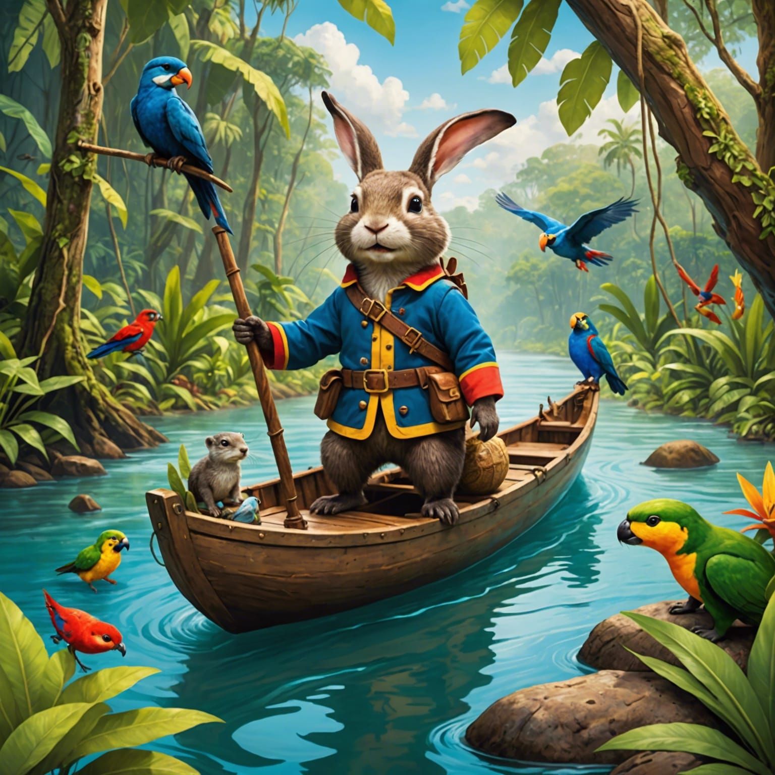 Explorer Rabbit Sails the Amazon River
