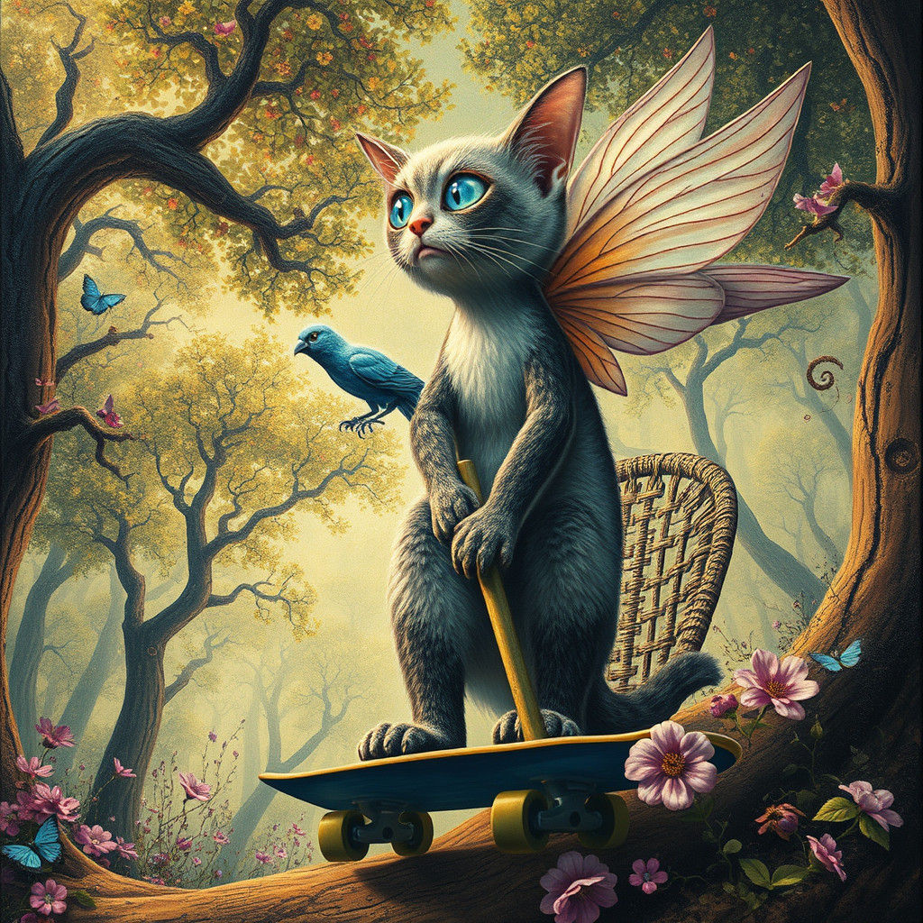 Surreal Dreamscapes: Whimsical Creatures in Art Brut Style