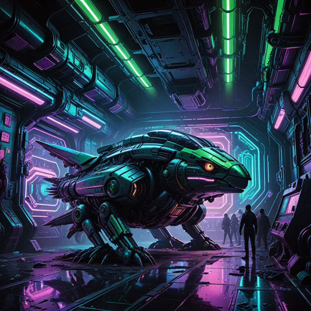 Cyberpunk Digimon Bird Claims Abandoned Spaceship in Turbule...