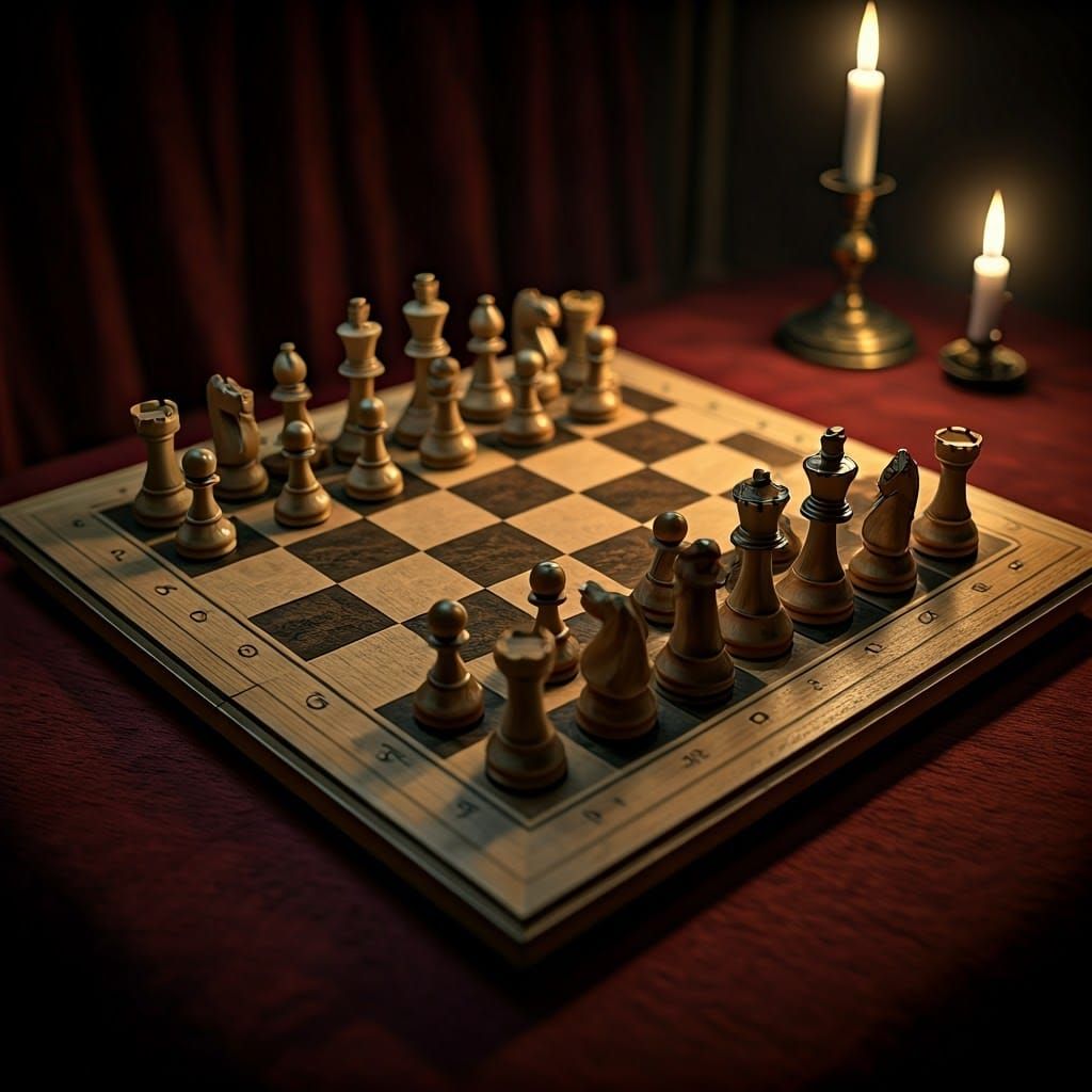 Elegant Chessboard in Classic Woodwork Style