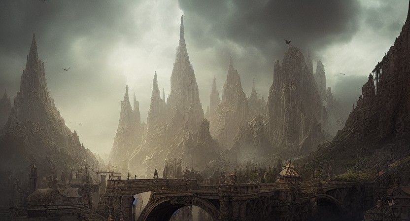 Dramatic Digital Matte Painting in Maximalist Style