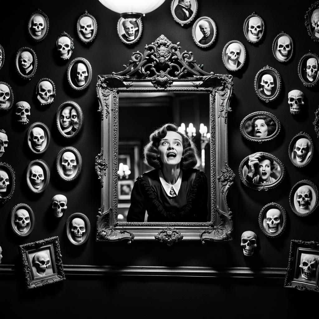 Vintage Photo: Woman and Vampire Portraits