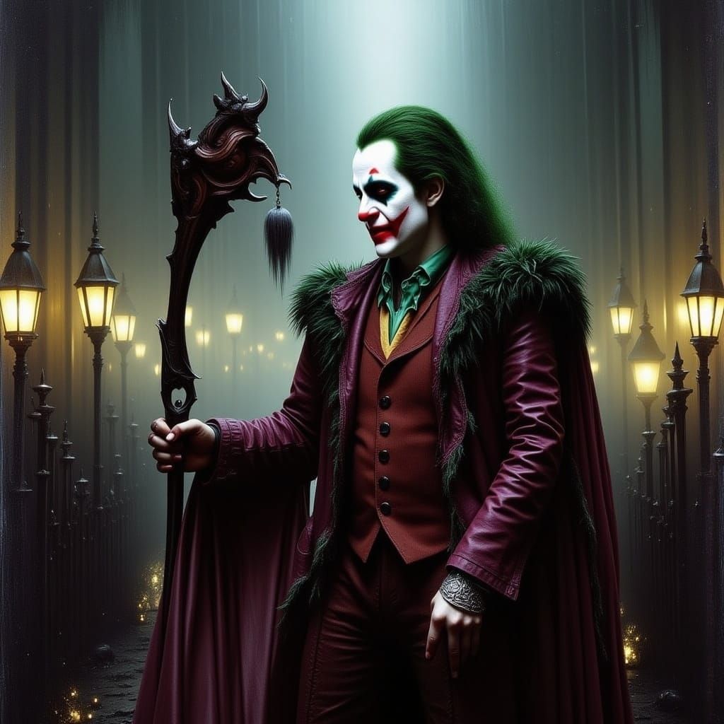 The Joker Portrait in Comic Book Style