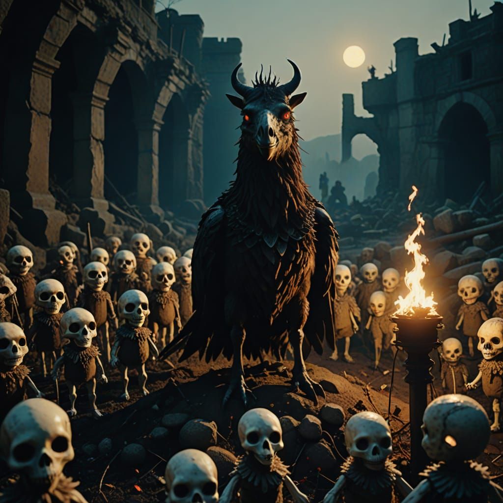 Dark Fantasy Centaur-Seagull Creature by Bottomless Hole