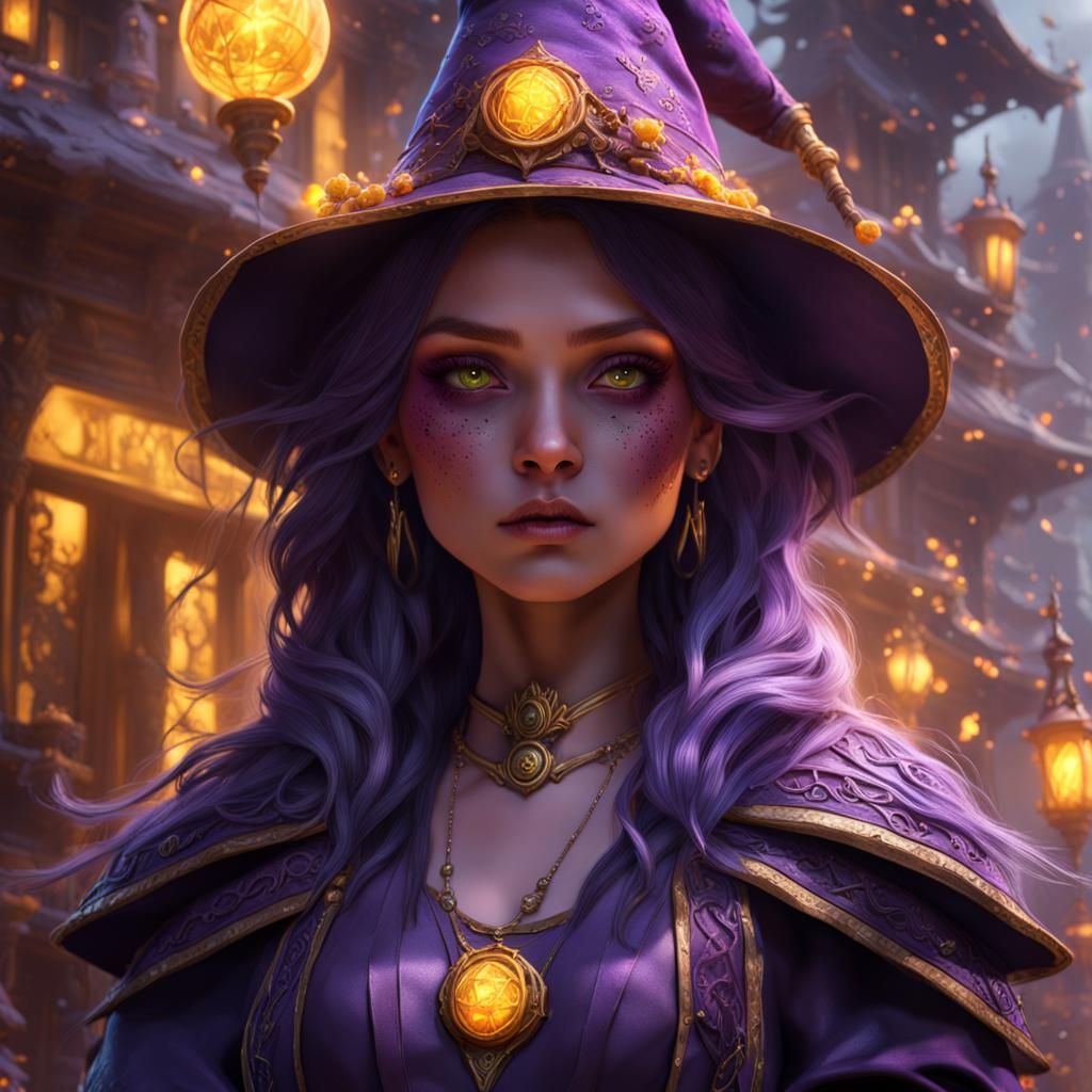 Cute Power Witch in Dark Fantasy Style