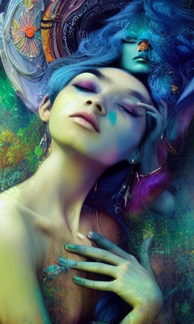 Dreamy Cannabis Goddess in Hyper-Realistic Style