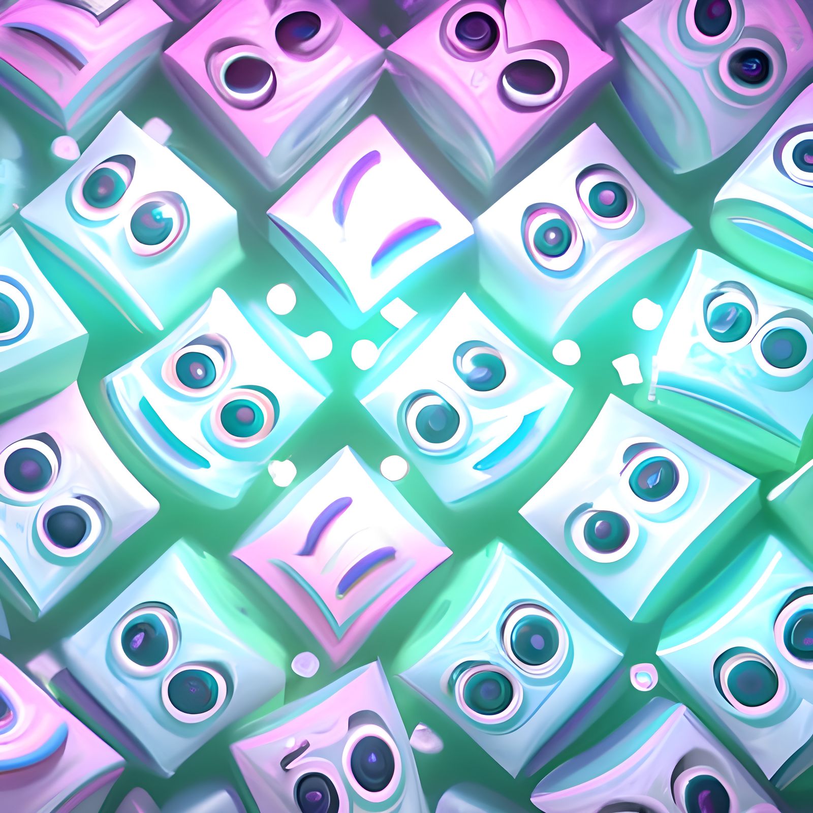 Pastel Smiley Face Pattern in 4K