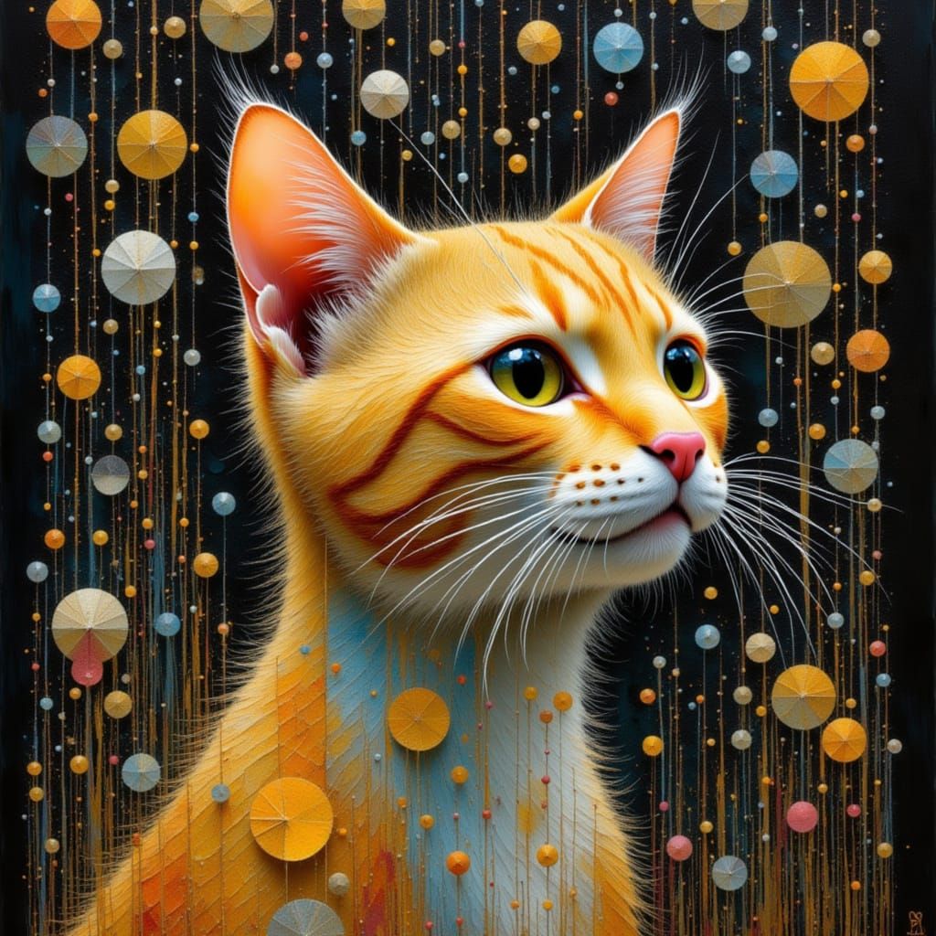 Intelligent Ginger Cat Embodies Endless Love in Surreal Styl...