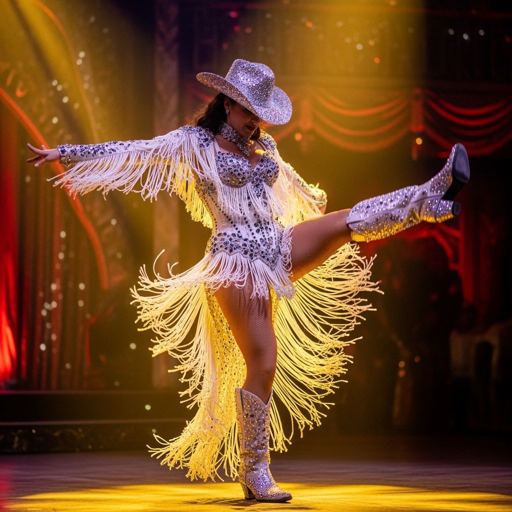 Glamorous Western Showgirl in Cabaret Style