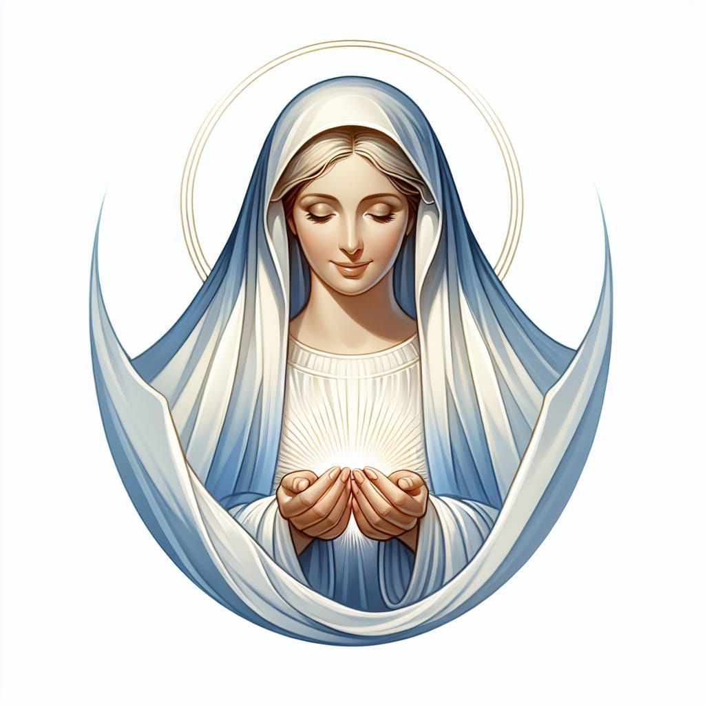 Madonna - white and blue - Mary, Queen of Heaven - Mary spre...