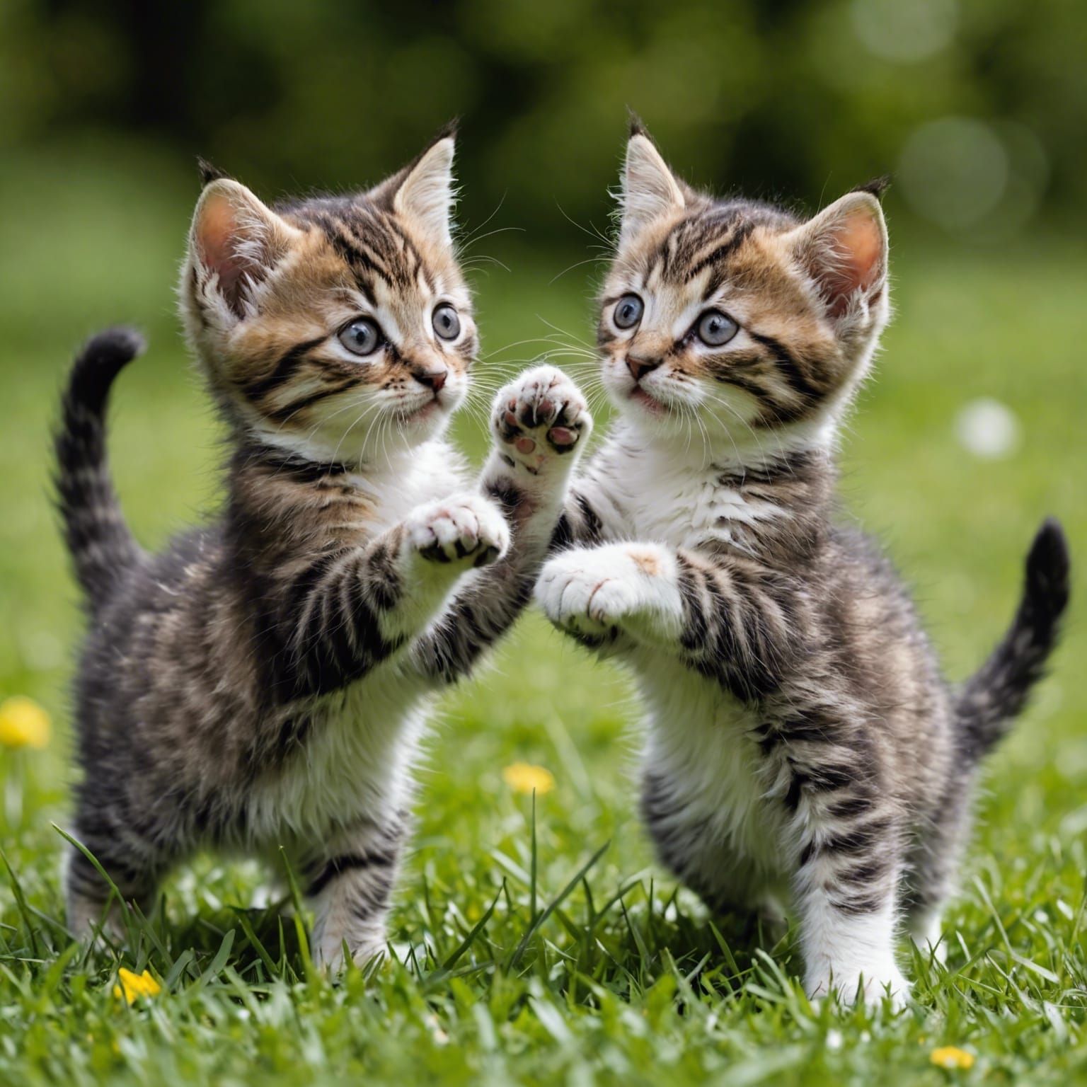 Playful Kittens Expressing Joy