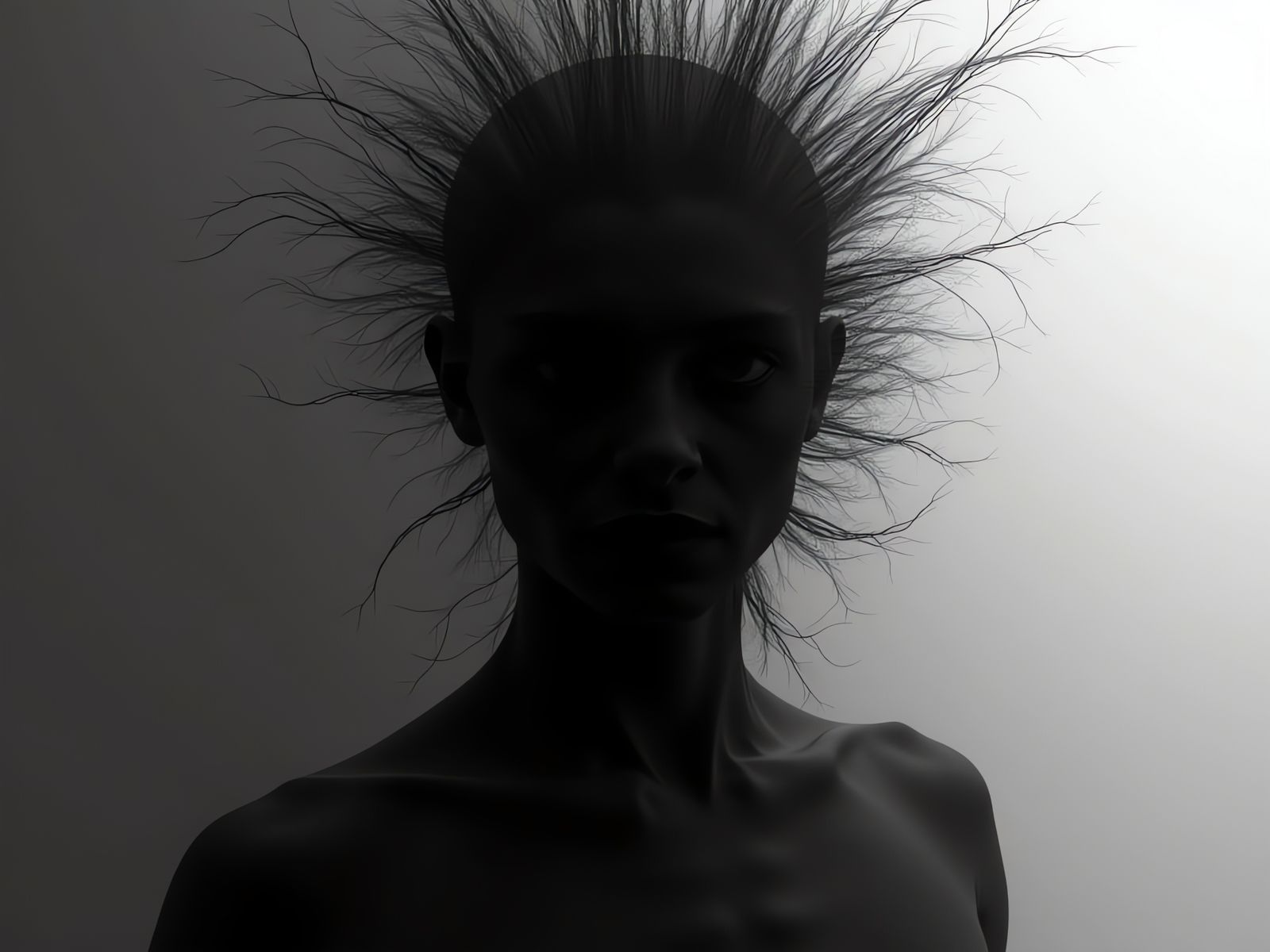 Dark Abstract with Red Lines