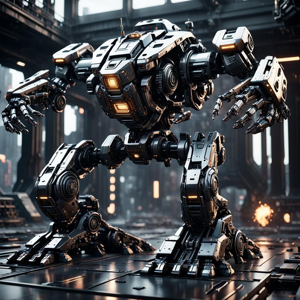 Futuristic Sci-Fi Mech Details in 8K Resolution