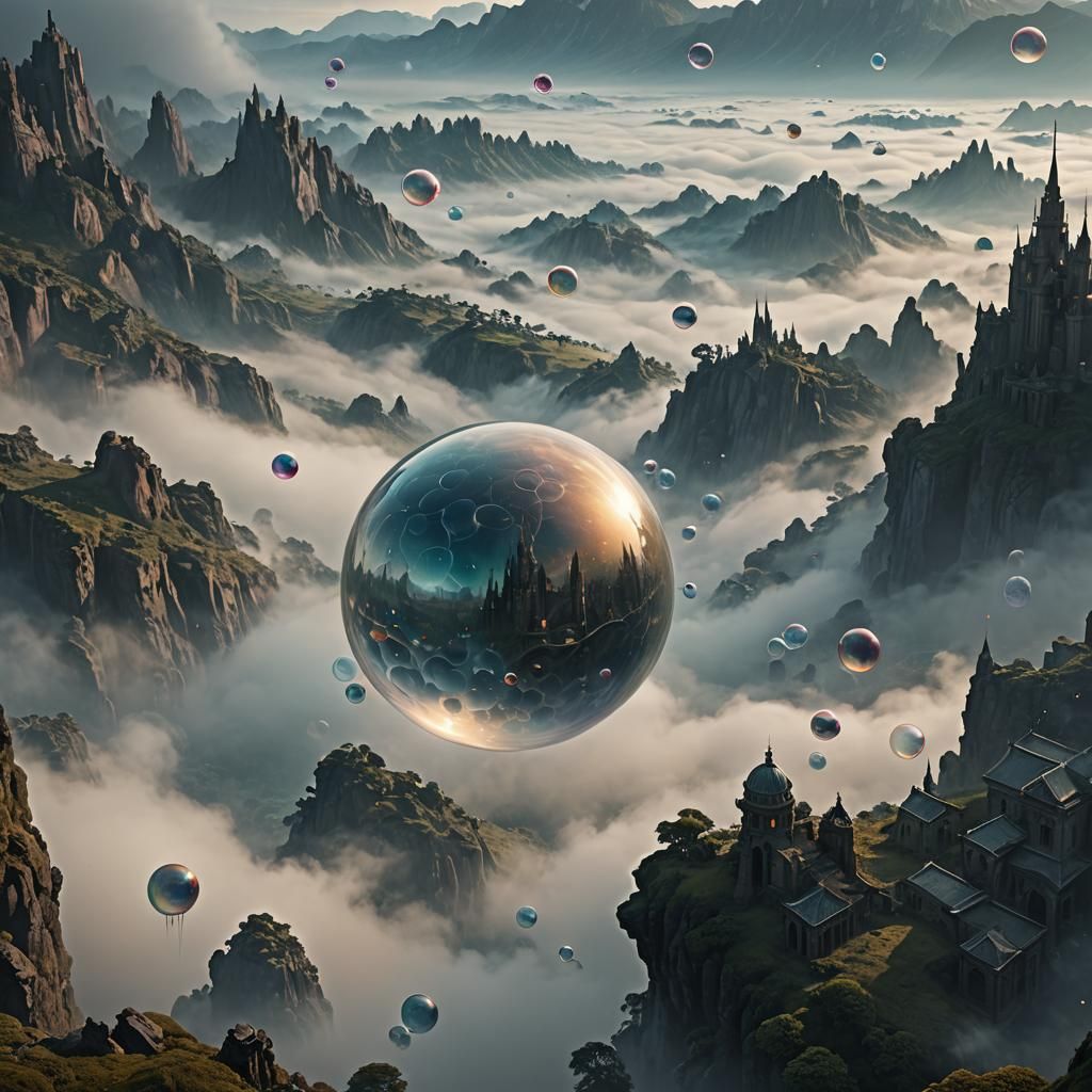 Epic Bubble of Silence in Mist: Digital Matte Painting