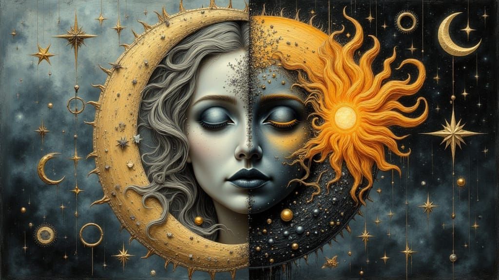 Celestial Goddess Portrait in Manhwa Style