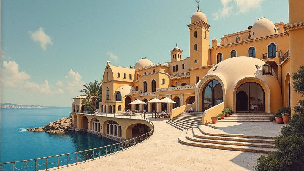 Nice Wine Buildings in Surrealist Dreamscape