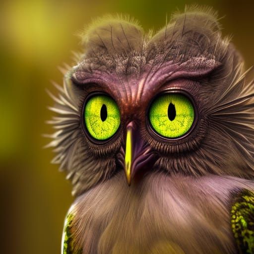 Adorable Googly-Eyed Potoo Bird in Forest