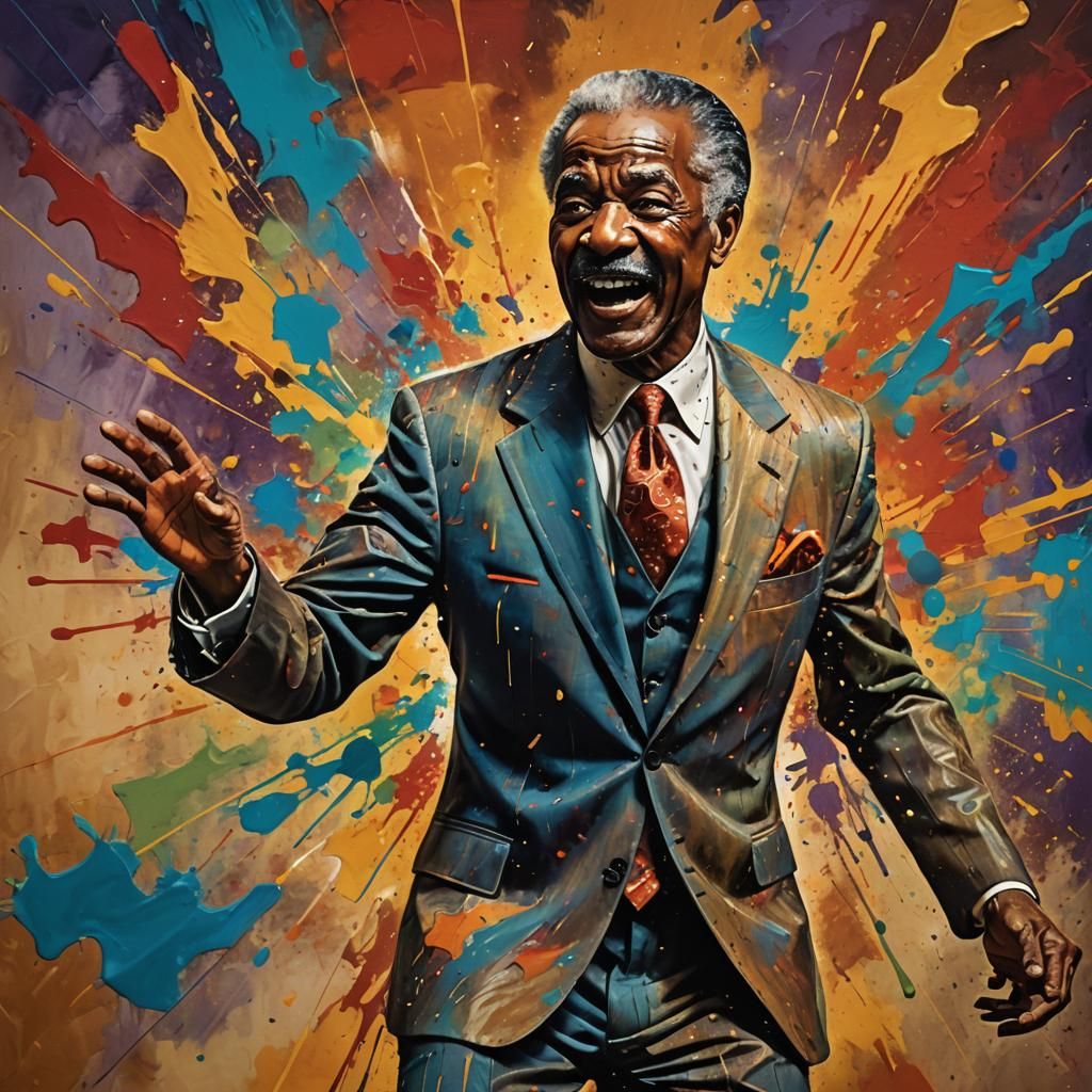 Mr. Bojangles Dances: Hyperrealistic Splash Art