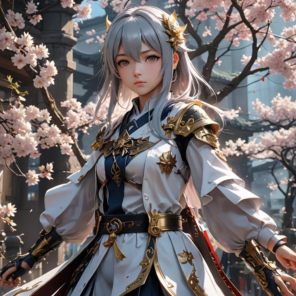 Anime Whale Girl in 3D Aesthetic Art