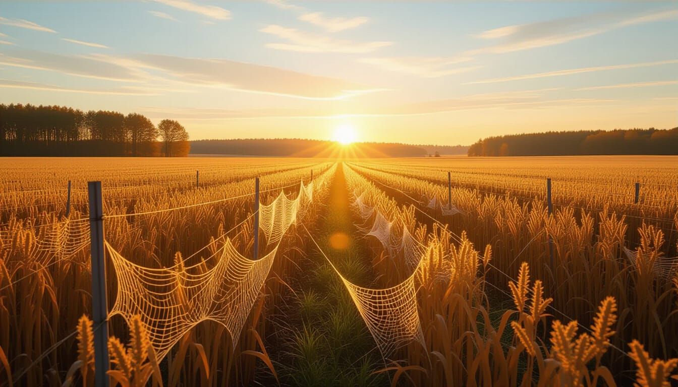 Tranquil Autumn Field at Sunset in Lyrical Style