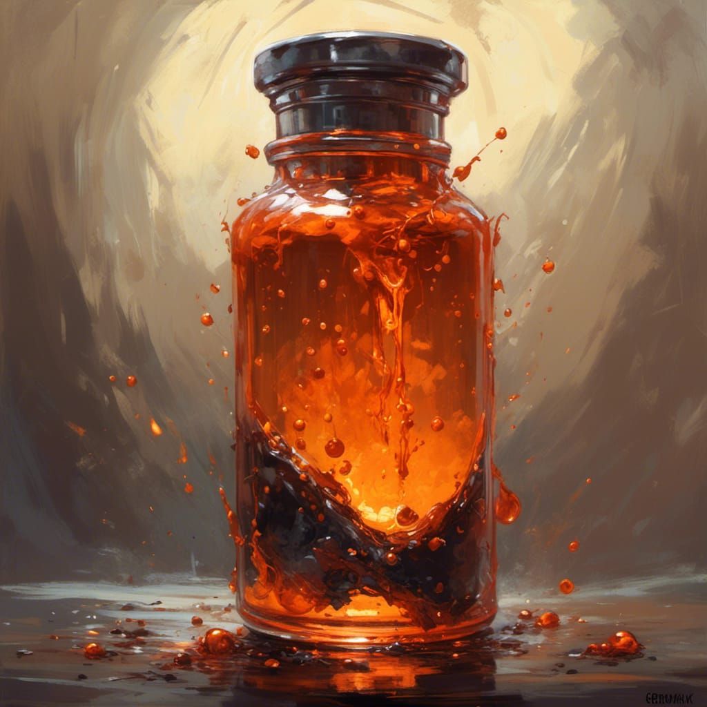 Sinister Vial of Toxin: Dramatic Intense Painting