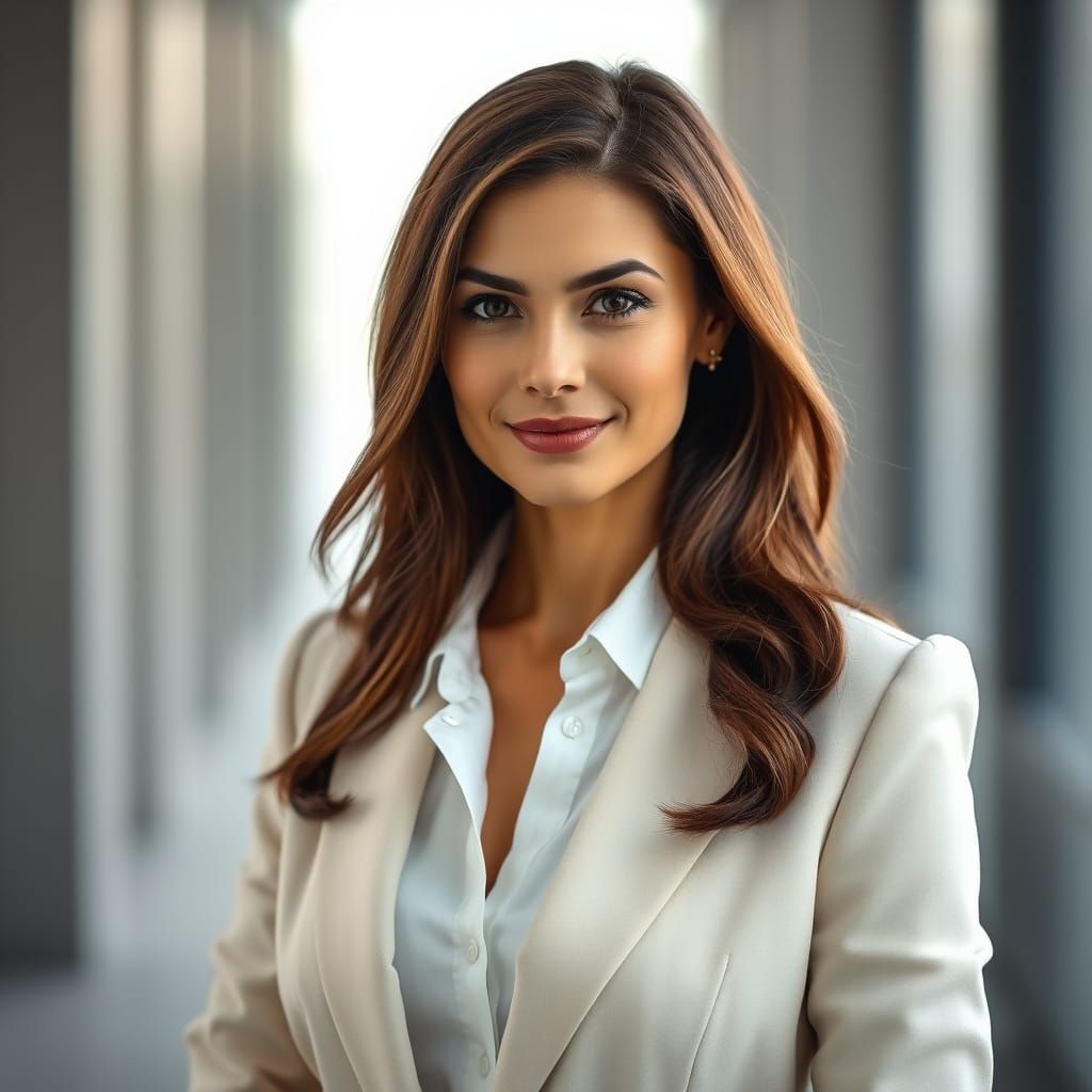 Professional Woman's Portrait in Hyperrealistic Style