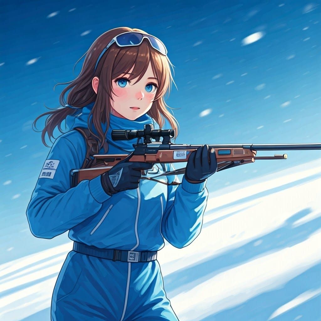 Rhiannon in Winter Biathlon, Inspired by Anime Key Visuals