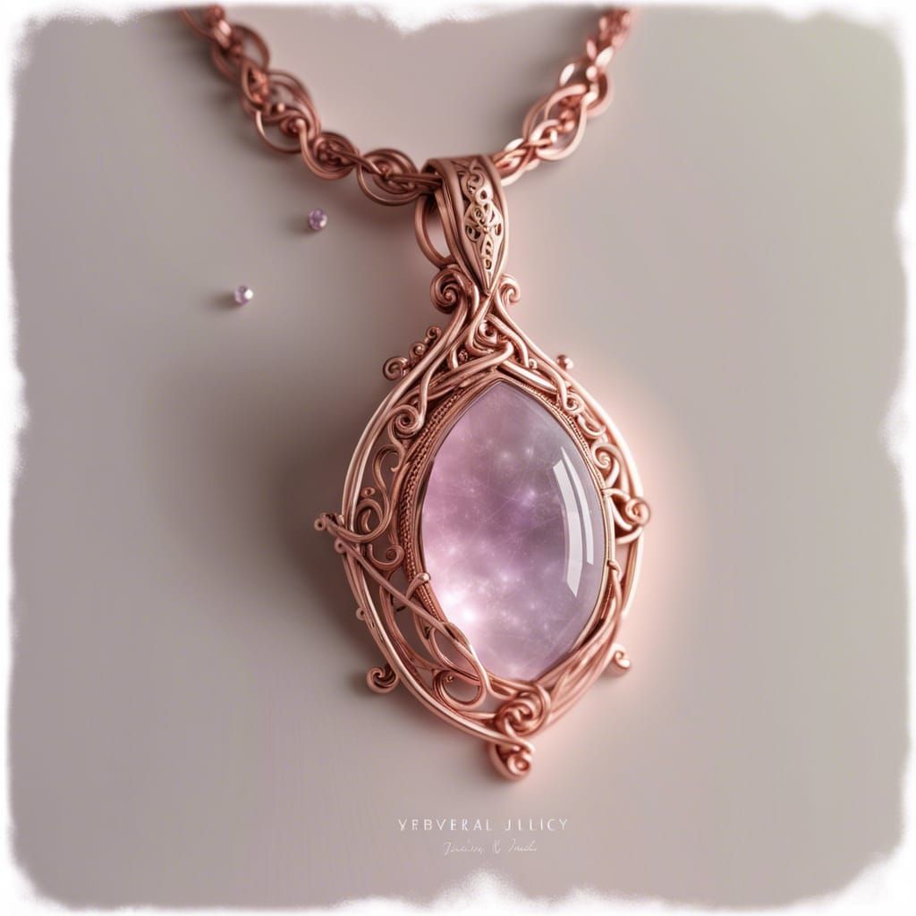 Ethereal rose gold necklace with pink Kunzite gemstone pendant with lilac accents& ethereal vibes& magical vibes& beauti...