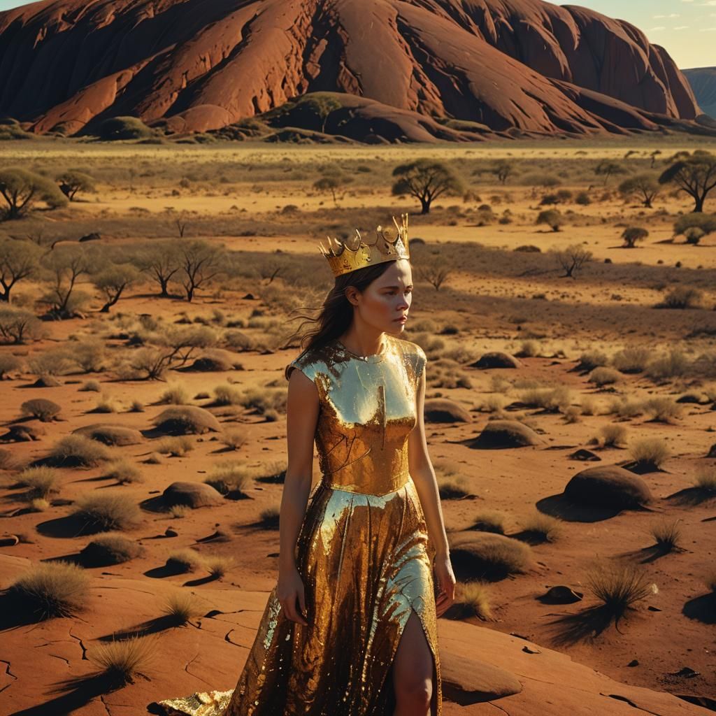 Woman in Gold at Ayers Rock: Fantasy Art