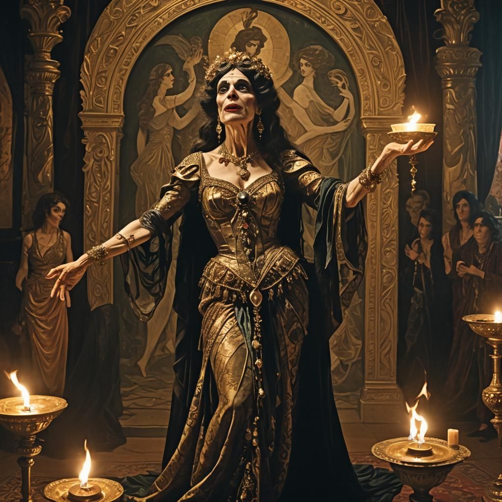 Salome Performed by Elderly Transvestite, Symbolist Art