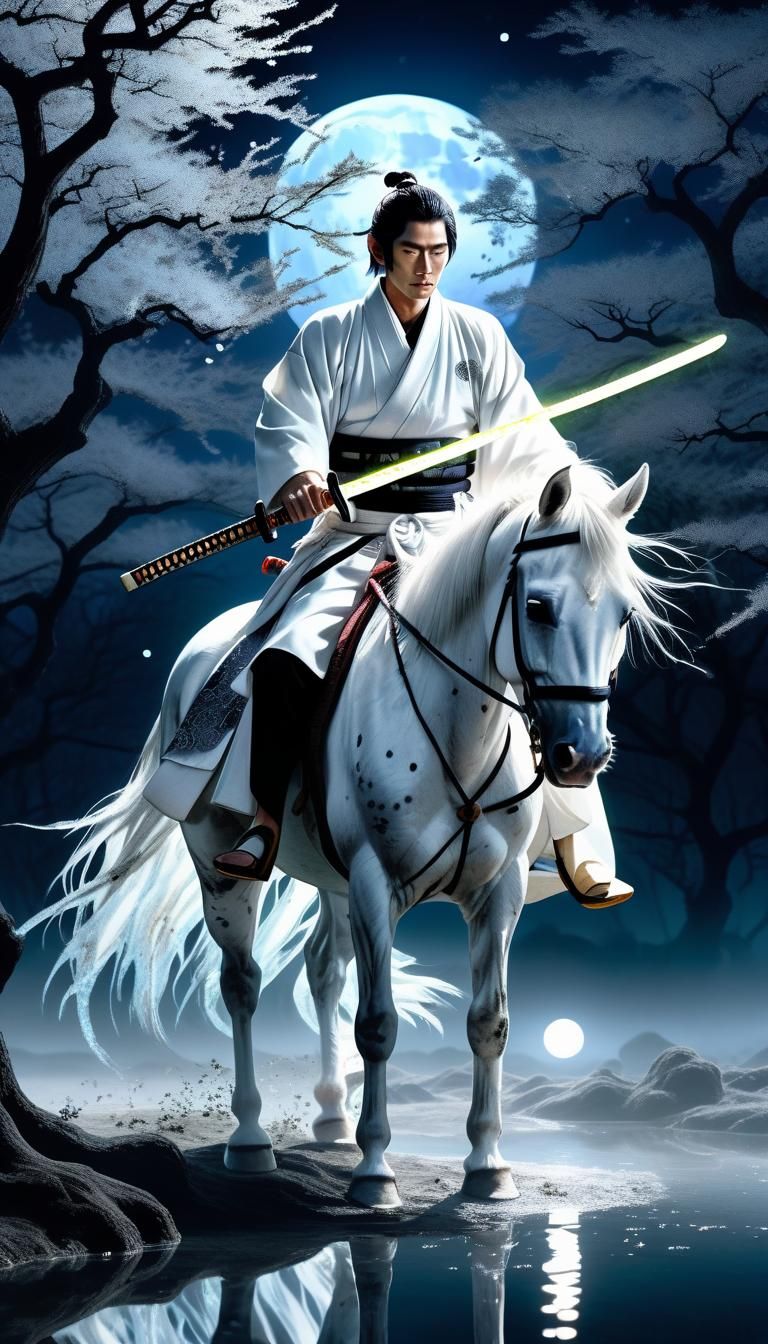 Natural portrait rendered in Bioluminescent photography of a...