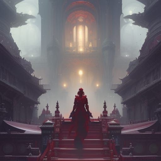 Crimson Palace: Dark Fantasy Concept Art in 8K