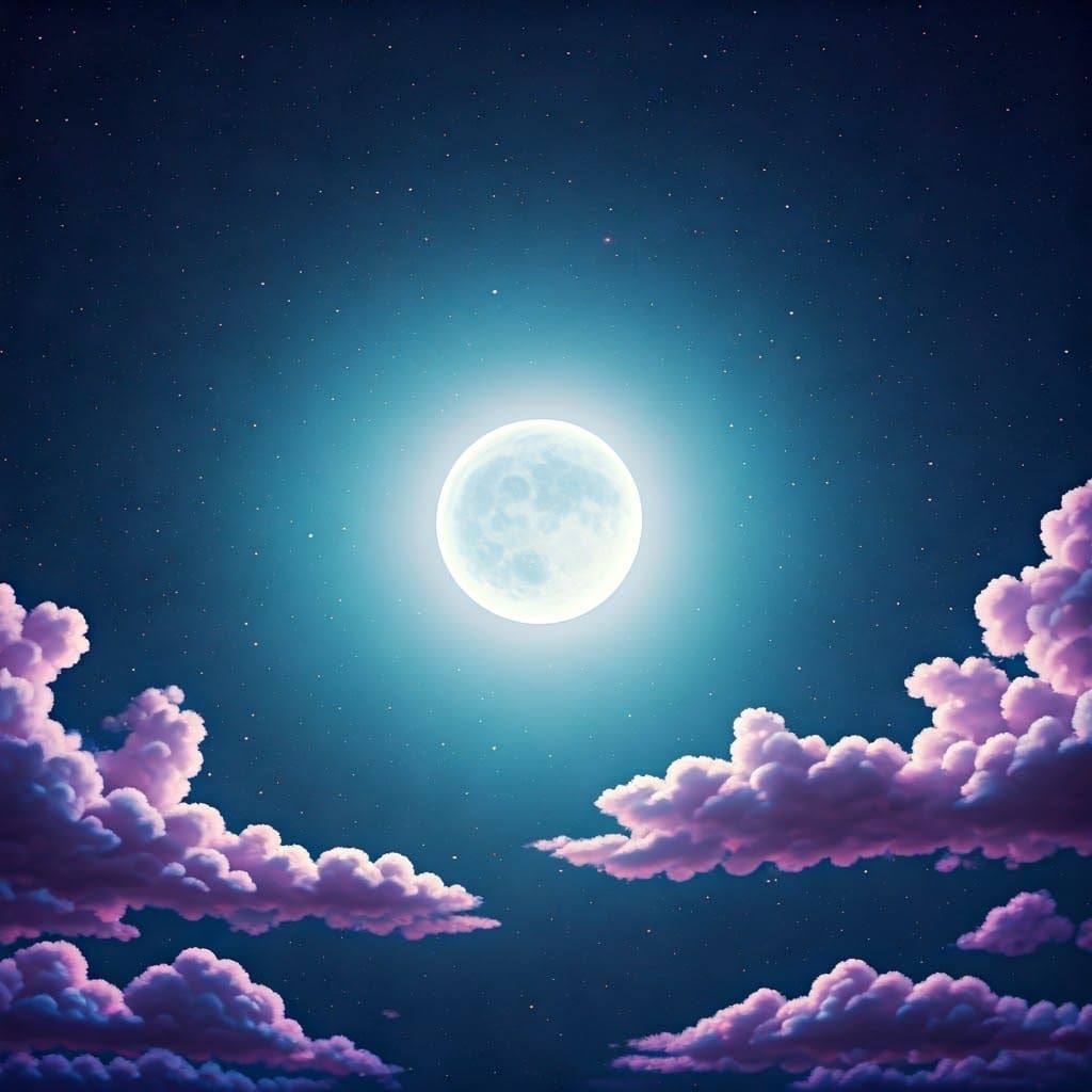 Pastel Moon with Glitter and Stardust