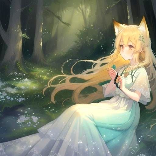 Anime Girl with Fox Talking to Fox