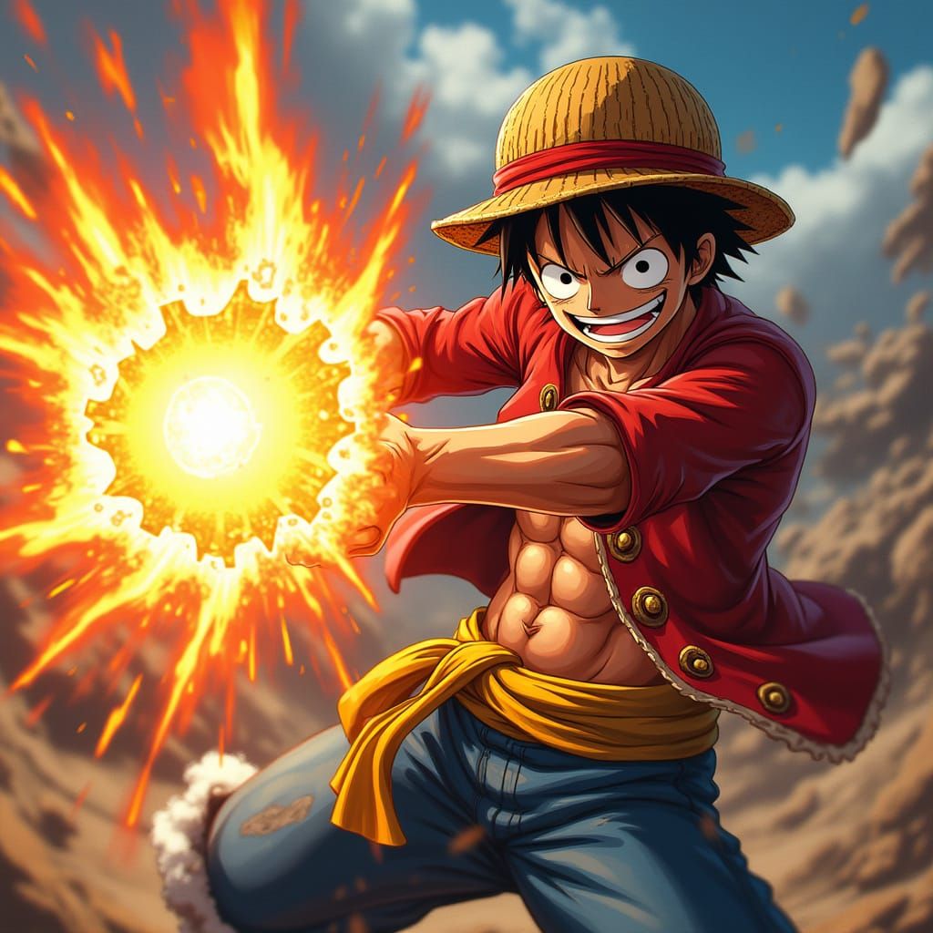 Luffy Unleashes Epic Gear 5 Bajrang Gun Punch on Kaido