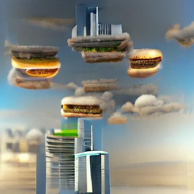 Hamburger Skyscrapers: 8k Realistic Concept Art