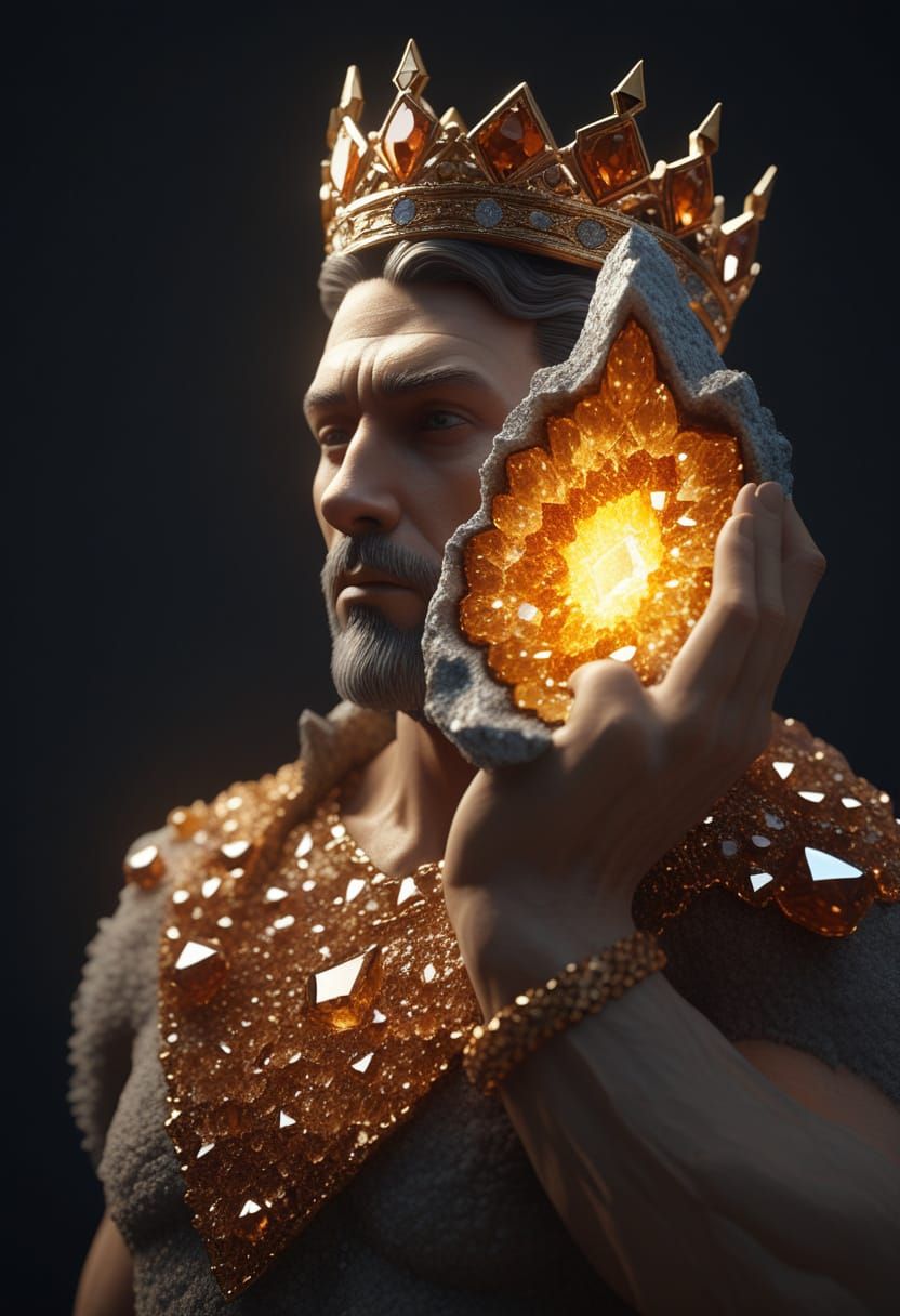 Human Geode King with Cinematic Lighting