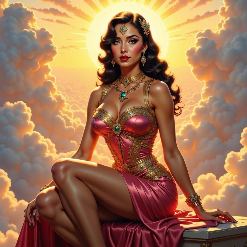 Regal Goddess in Golden Splendor