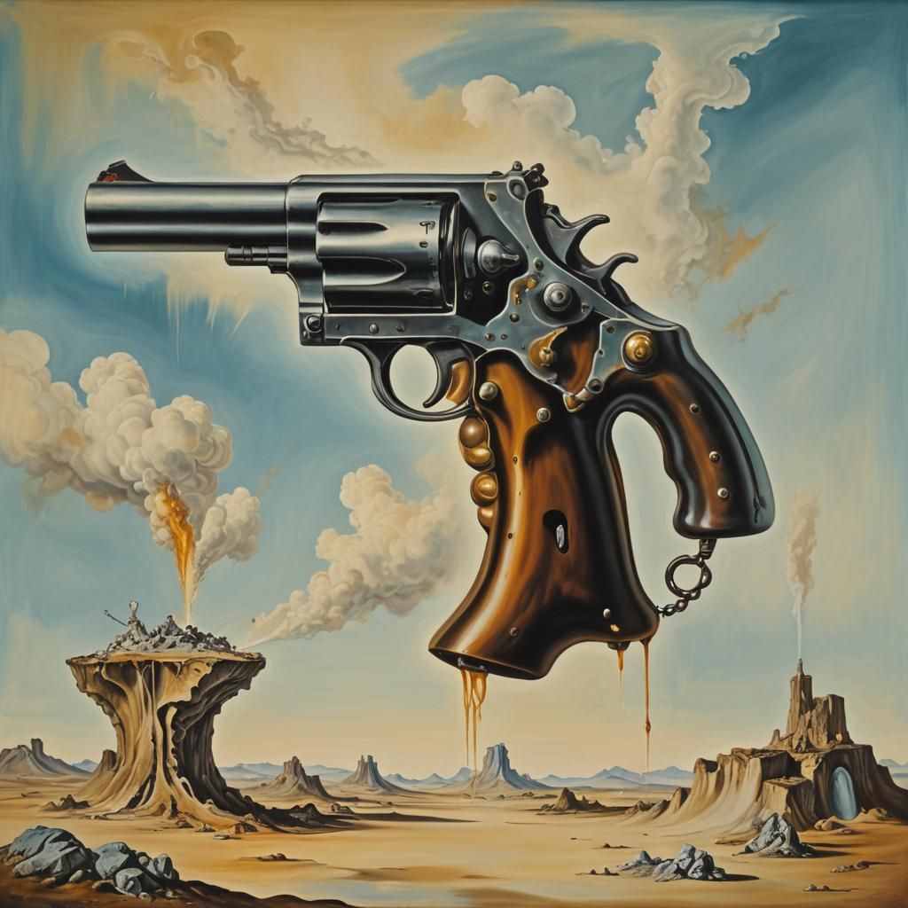 Surreal Big Gun in Salvador Dali Style