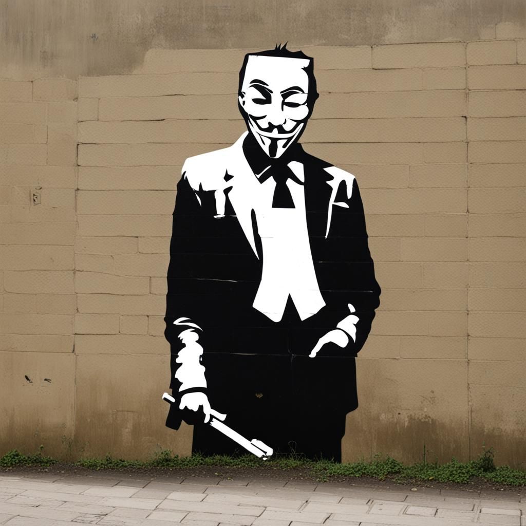 Banksy-Style Political Graffiti Art