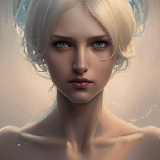 Four-Armed Platinum Blonde Goddess Portrait