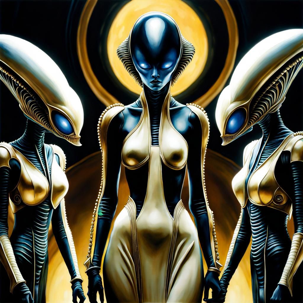 Alien Haute Couture Fashion Show in Watercolor