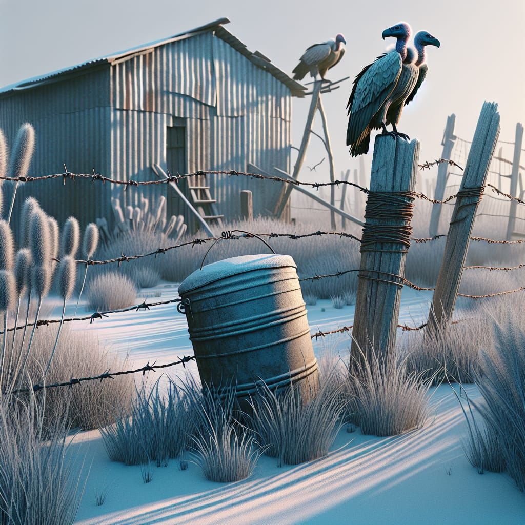 Vigilant Vultures in Winter, 3D Concept Art