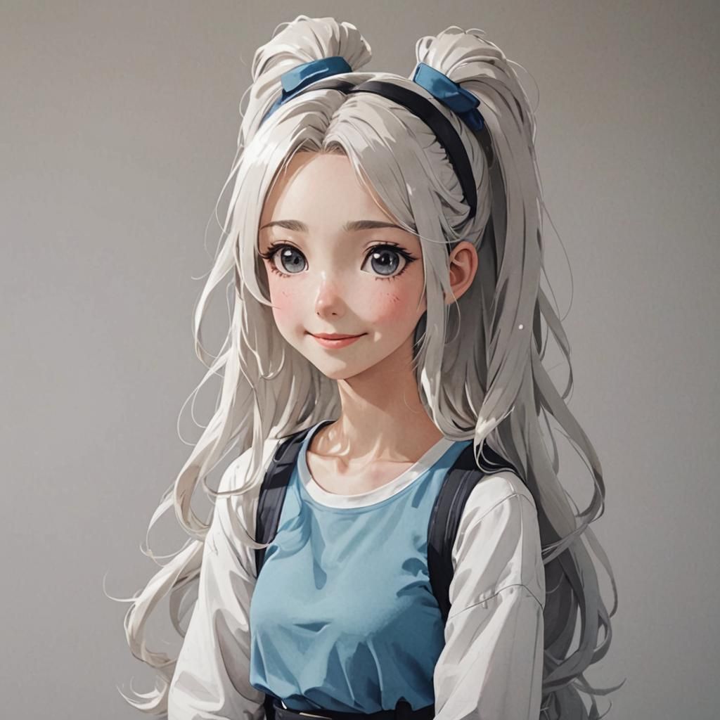 Smiling Anime Character in Manga Scan Style