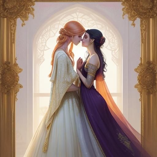 Woman with Frog in Dreamlike Watercolor Style