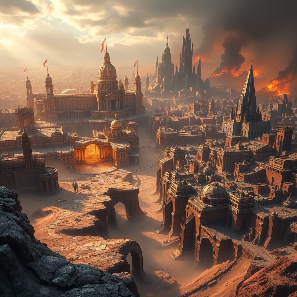 City of Stark Contrast in Fantasy Concept Art