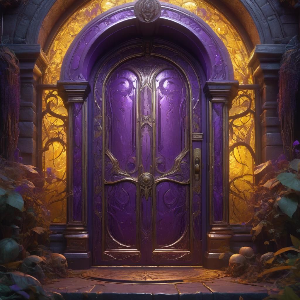 Cosmic Nightmare Door in Dark Fantasy Style