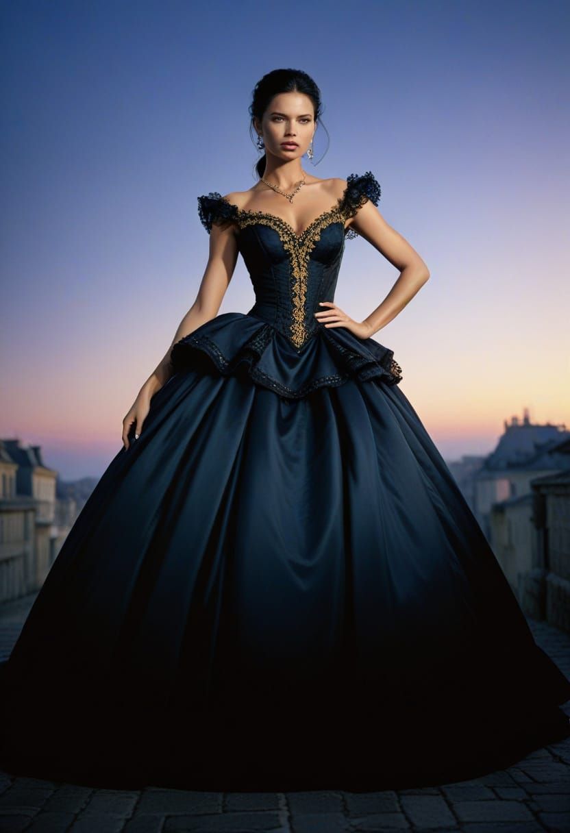 Glamorous Portrait of Model in Victorian Dress